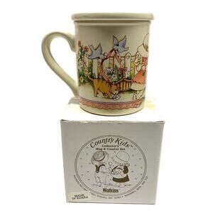 Vintage 1990 Watkins "Be My Valentine " 6186 6 of 6 Coffee Mug & Coaster Set